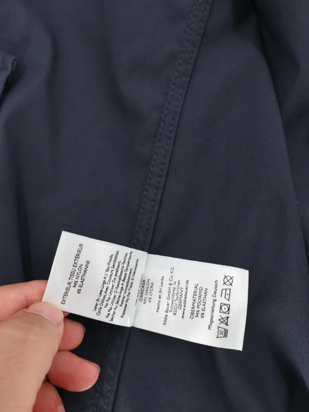 Eddie Bauer Travex Voyager Blazer Mens 44 Navy Blue Jacket Nylon Stretch Travel